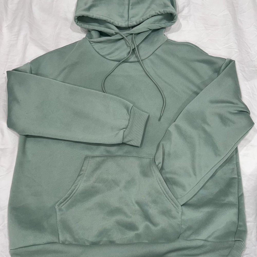 Kangaroo Pocket Drop Shoulder Drawstring Hoodie-SHEIN
